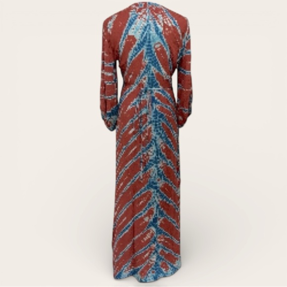 Young Fabulous & Broke Belle Midi Wrap Dress Mud Savannah V-Neck Size Medium - Picture 3 of 5